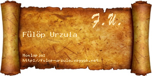 Fülöp Urzula névjegykártya