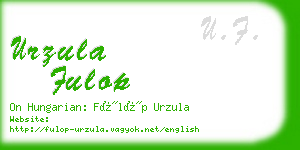 urzula fulop business card